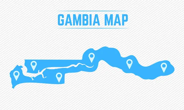 stock vector Gambia Simple Map With Map Icons