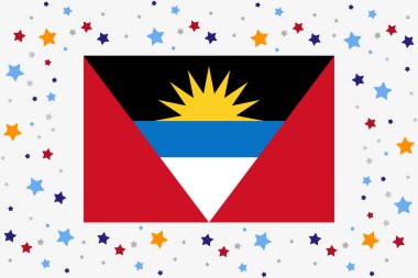 Antigua ve Barbuda Bayrağı Yıldızlarla Bağımsızlık Günü Kutlaması