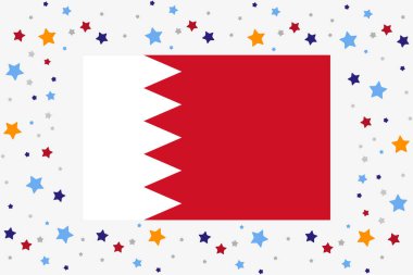 Bahreyn Bayrağı Yıldızlarla Bağımsızlık Günü Kutlaması