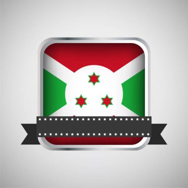 Burundi Bayrağıyla Vektör Yuvarlak Bayrağı