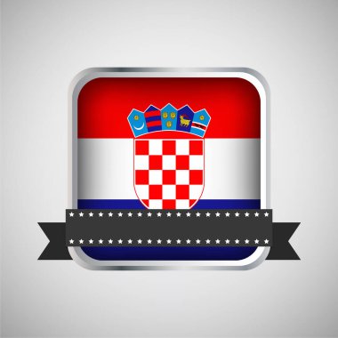 Hırvatistan Bayrağıyla Vektör Yuvarlak Sancağı