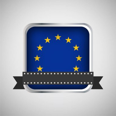 Avrupa Birliği Bayrağıyla Vektör Yuvarlak Bayrağı