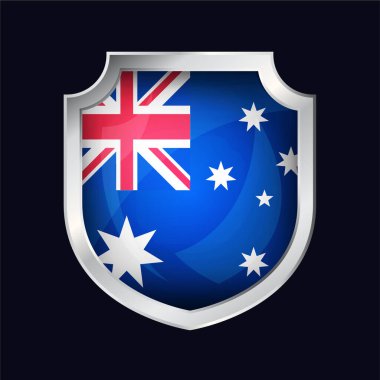 Australia Silver Shield Flag Icon clipart