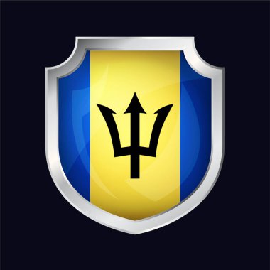 Barbados Silver Shield Flag Icon clipart