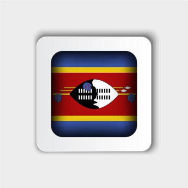 Eswatini Bayrak Düğmesi Düz Tasarımı