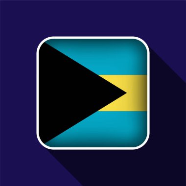 Düz Bahamalar Bayrak Arkaplan Vektör İllüstrasyonu