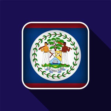Düz Belize Bayrak Arkaplan Vektörü İllüstrasyonu