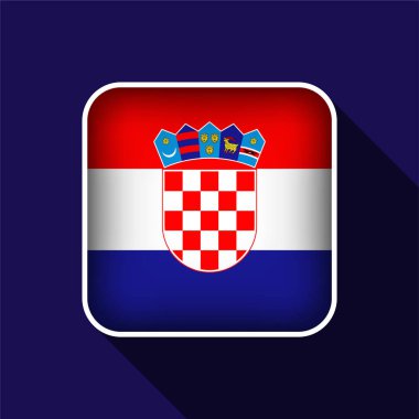 Düz Hırvatistan Bayrak Arkaplan Vektörü İllüstrasyonu