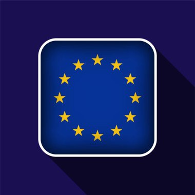 Düz Avrupa Birliği Bayrak Arkaplan Vektörü İllüstrasyonu