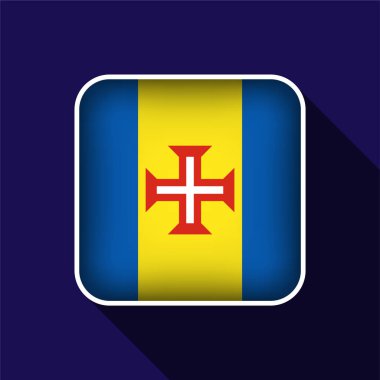 Düz Madeira Bayrak Arkaplan Vektör İllüstrasyonu