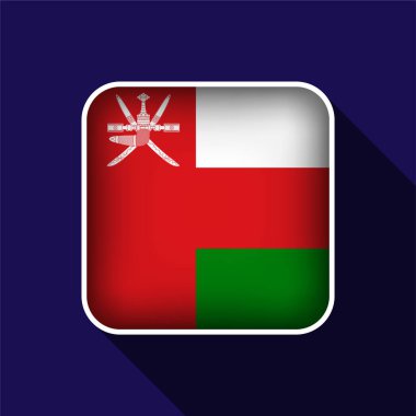 Düz Umman Bayrağı Arkaplan Vektör İllüstrasyonu