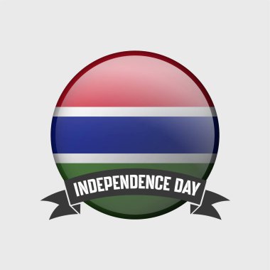 Gambia Round Independence Day Badge clipart