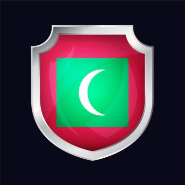 Maldives Silver Shield Flag Icon clipart