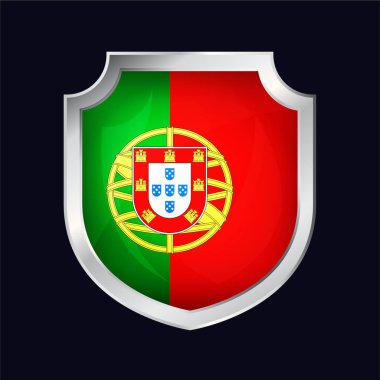 Portugal Silver Shield Flag Icon clipart