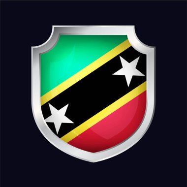 Saint Kitts ve Nevis Gümüş Kalkan Bayrak Simgesi