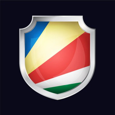 Seychelles Silver Shield Flag Icon clipart