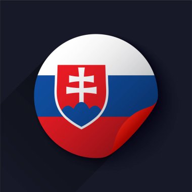 Slovakia Flag Sticker Vector Illustration