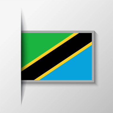 Vektör Dikdörtgen Tanzanya Bayrak Arkaplanı