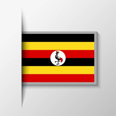 Vektör Dikdörtgen Uganda Bayrak Arkaplanı