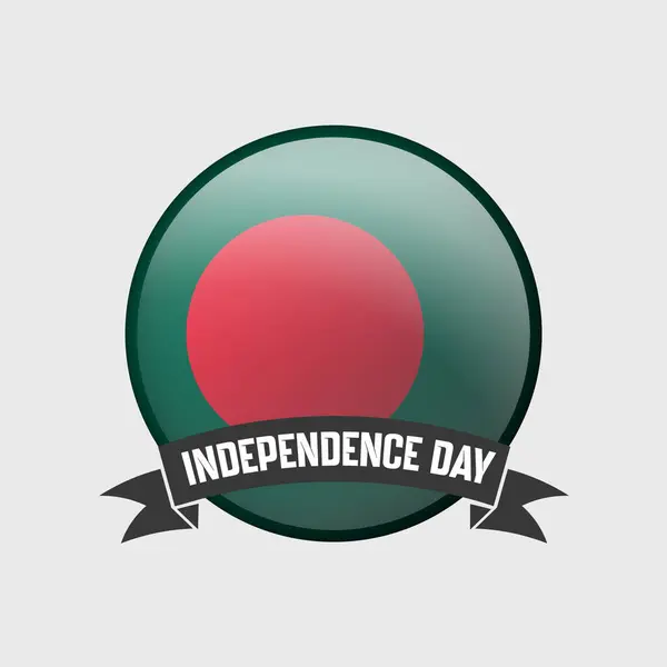 stock vector Bangladesh Round Independence Day Badge