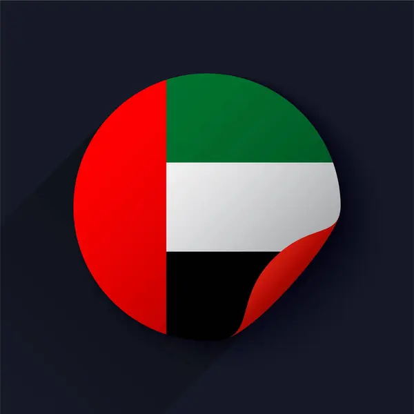 stock vector United Arab Emirates Flag Sticker Vector Illustration