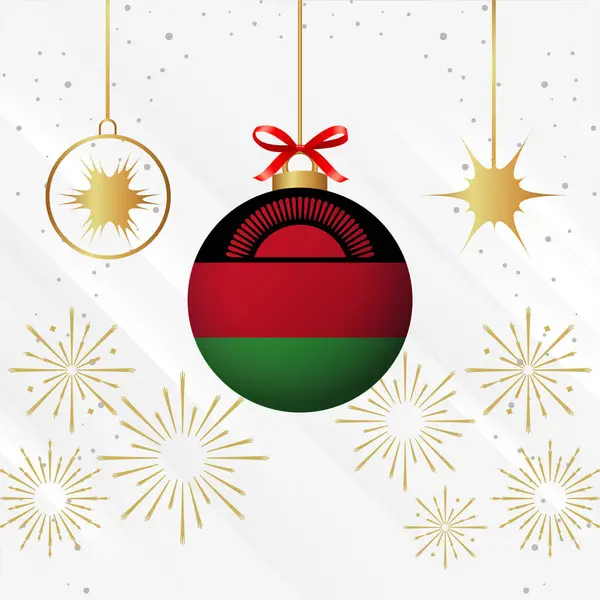 stock vector Christmas Ball Ornaments Malawi Flag Celebration