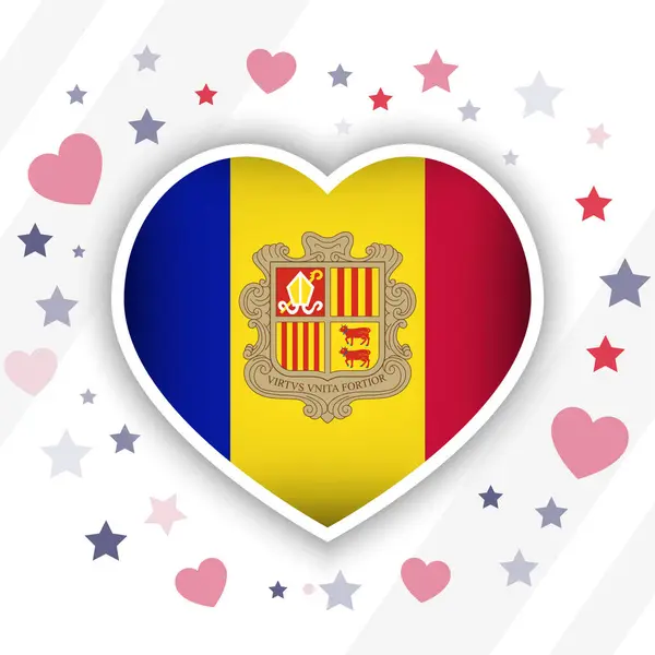 stock vector Creative Andorra Flag Heart Icon