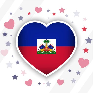 Creative Haiti Flag Heart Icon clipart