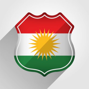 Iraqi Kurdistan Flag Road Sign Illustration clipart