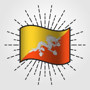 Klasik Bhutan Ulusal Bayrak İllüstrasyonu