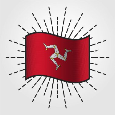 Klasik Man Adası Ulusal Bayrak İllüstrasyonu