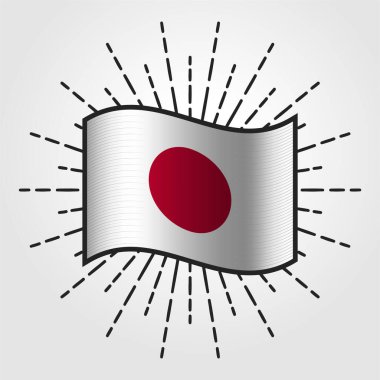 Klasik Japonya Ulusal Bayrak İllüstrasyonu