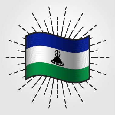 Klasik Lesotho Ulusal Bayrak İllüstrasyonu