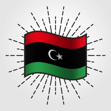 Eski Libya Ulusal Bayrak İllüstrasyonu