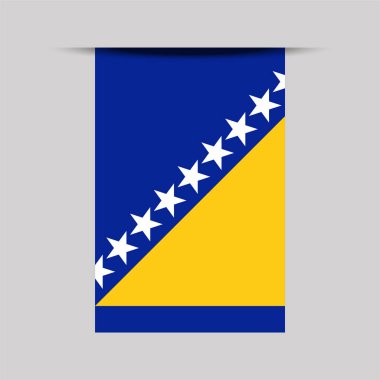 Bosna-Hersek Bayrak Vektörü İllüstrasyonu