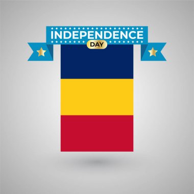 Chad Independence Day Flag Banner clipart