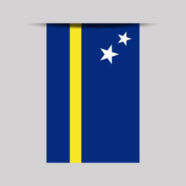 Curacao Banner Bayrak Vektörü İllüstrasyonu