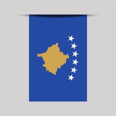 Kosova Bayrak Vektörü İllüstrasyonu