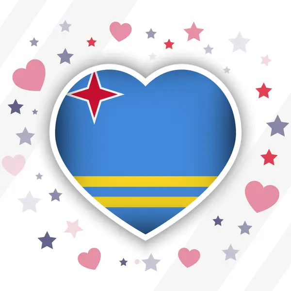 stock vector Creative Aruba Flag Heart Icon