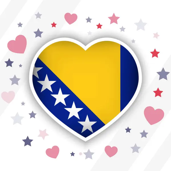 stock vector Creative Bosnia and Herzegovina Flag Heart Icon