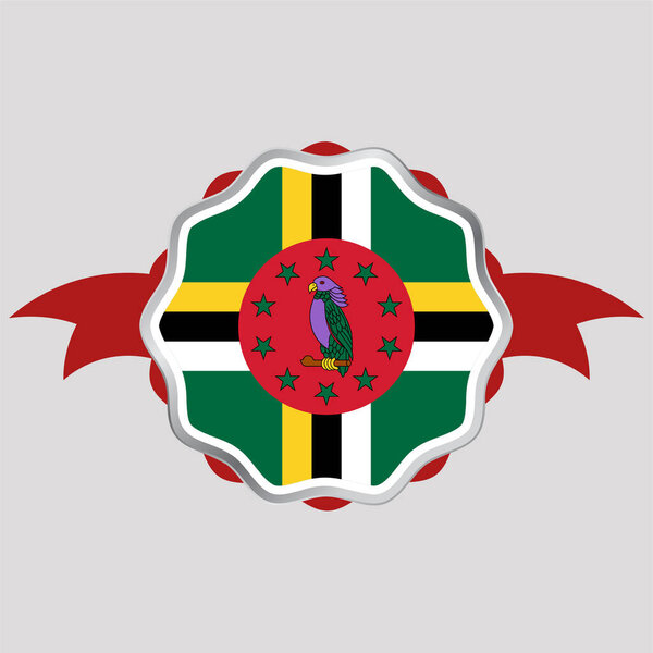 Creative Dominica Flag Sticker Emblem