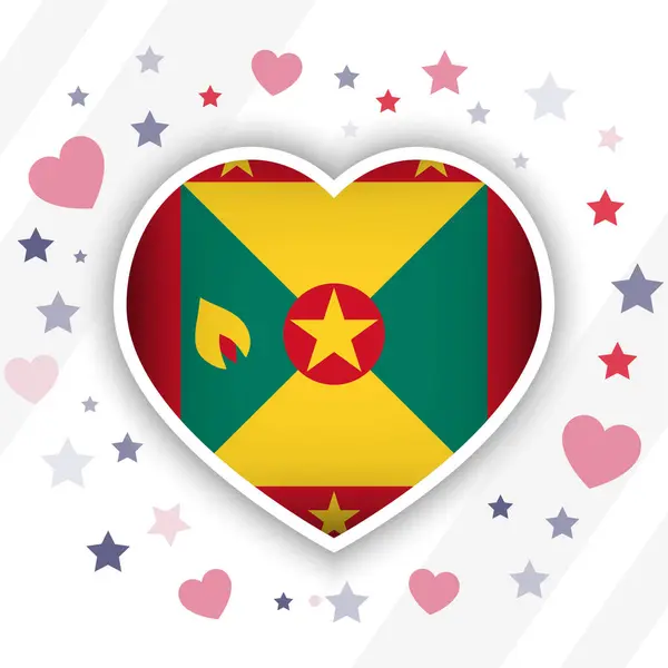 stock vector Creative Grenada Flag Heart Icon