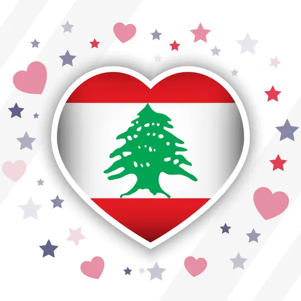 stock vector Creative Lebanon Flag Heart Icon