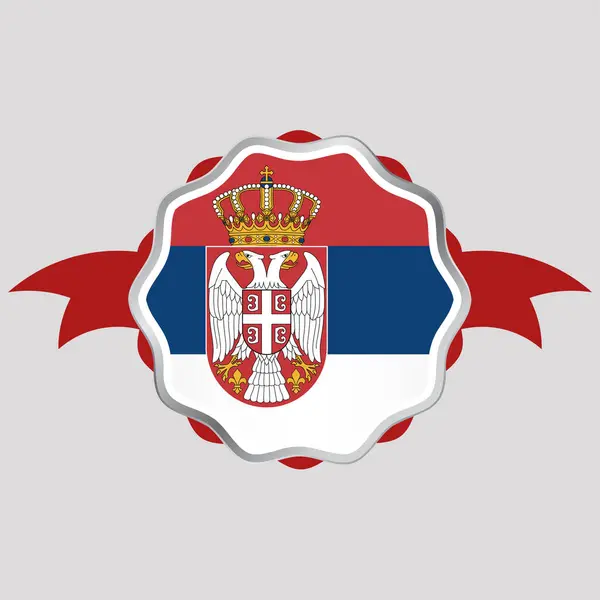 stock vector Creative Serbia Flag Sticker Emblem