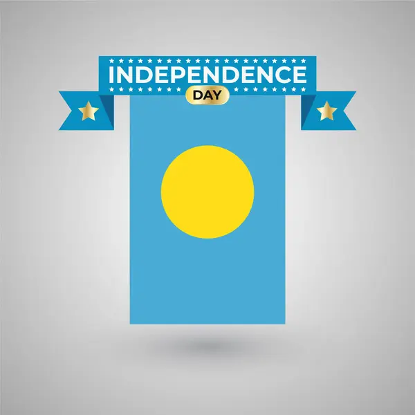 stock vector Palau Independence Day Flag Banner