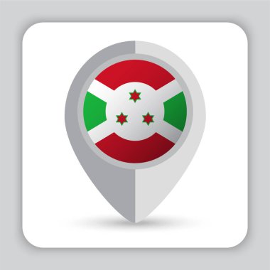 Burundi Flag Pin Haritası Simgesi