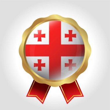 Yaratıcı Georgia Bayrak Etiketi Vektör Tasarımı