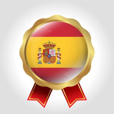 Yaratıcı İspanya Bayrak Etiketi Vektör Tasarımı