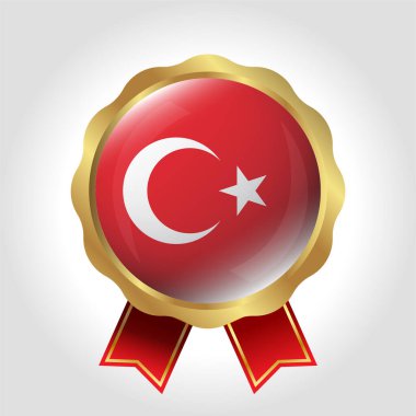 Yaratıcı Türkiye Bayrak Etiketi Vektör Tasarımı