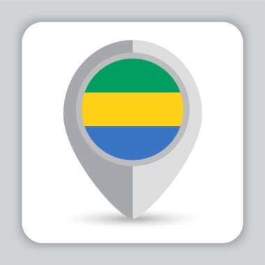 Gabon Flag Pin Haritası Simgesi
